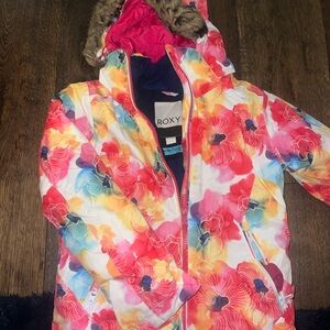 Roxy Kids Floral Puffer Jacket - Multicolor
